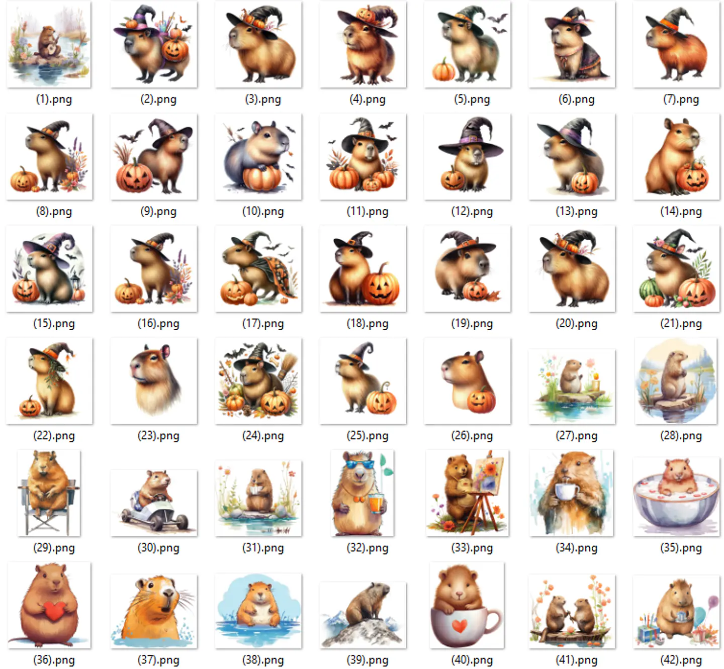 Kit Digital Capivara em Png  5