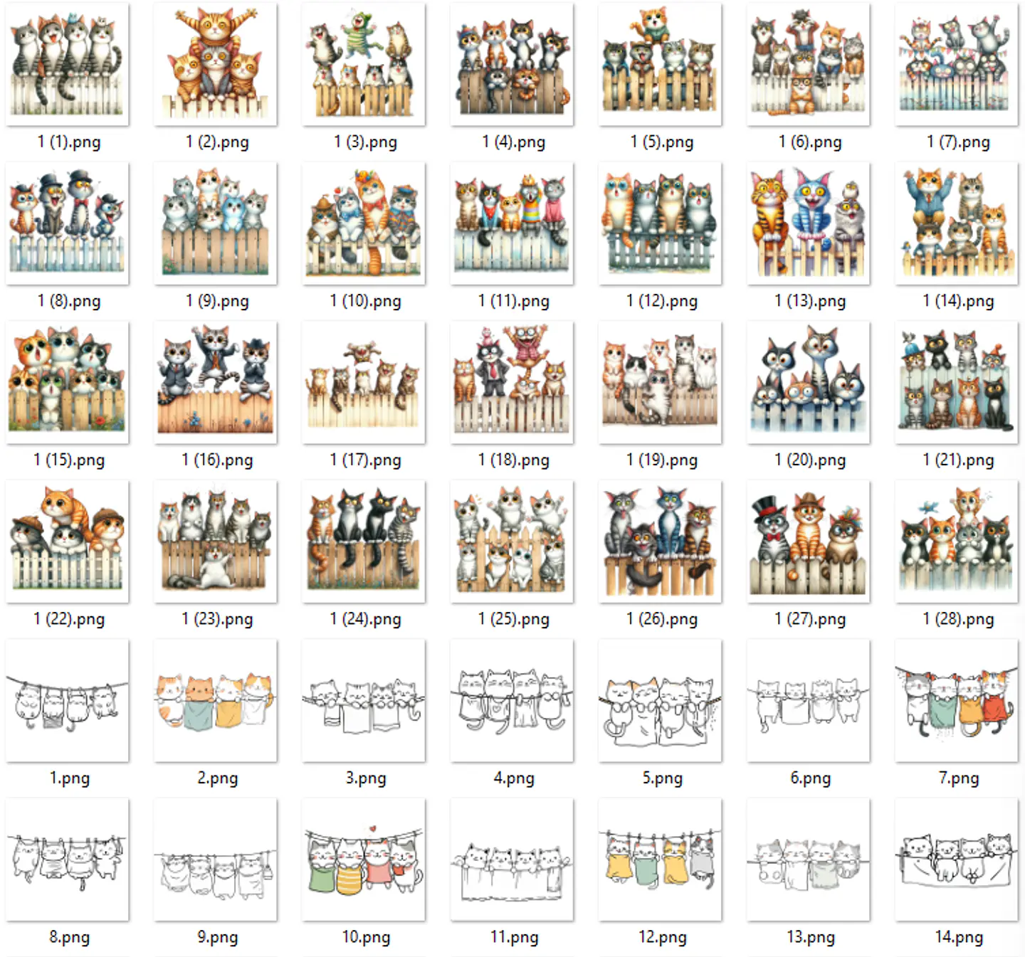 Kit Digital Gatinhos em Png 4