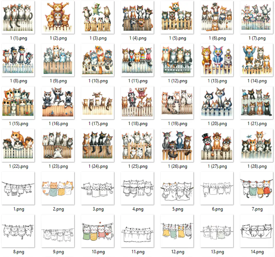 Kit Digital Gatinhos em Png 4