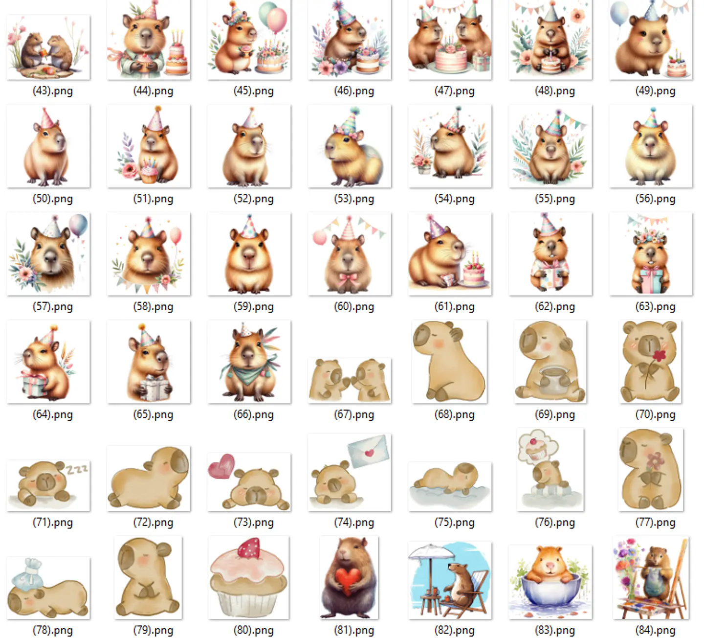 Kit Digital Capivara em Png  6