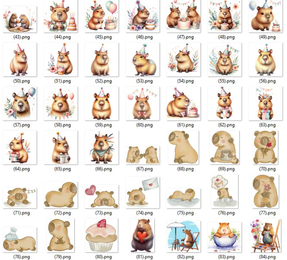 Kit Digital Capivara em Png  6