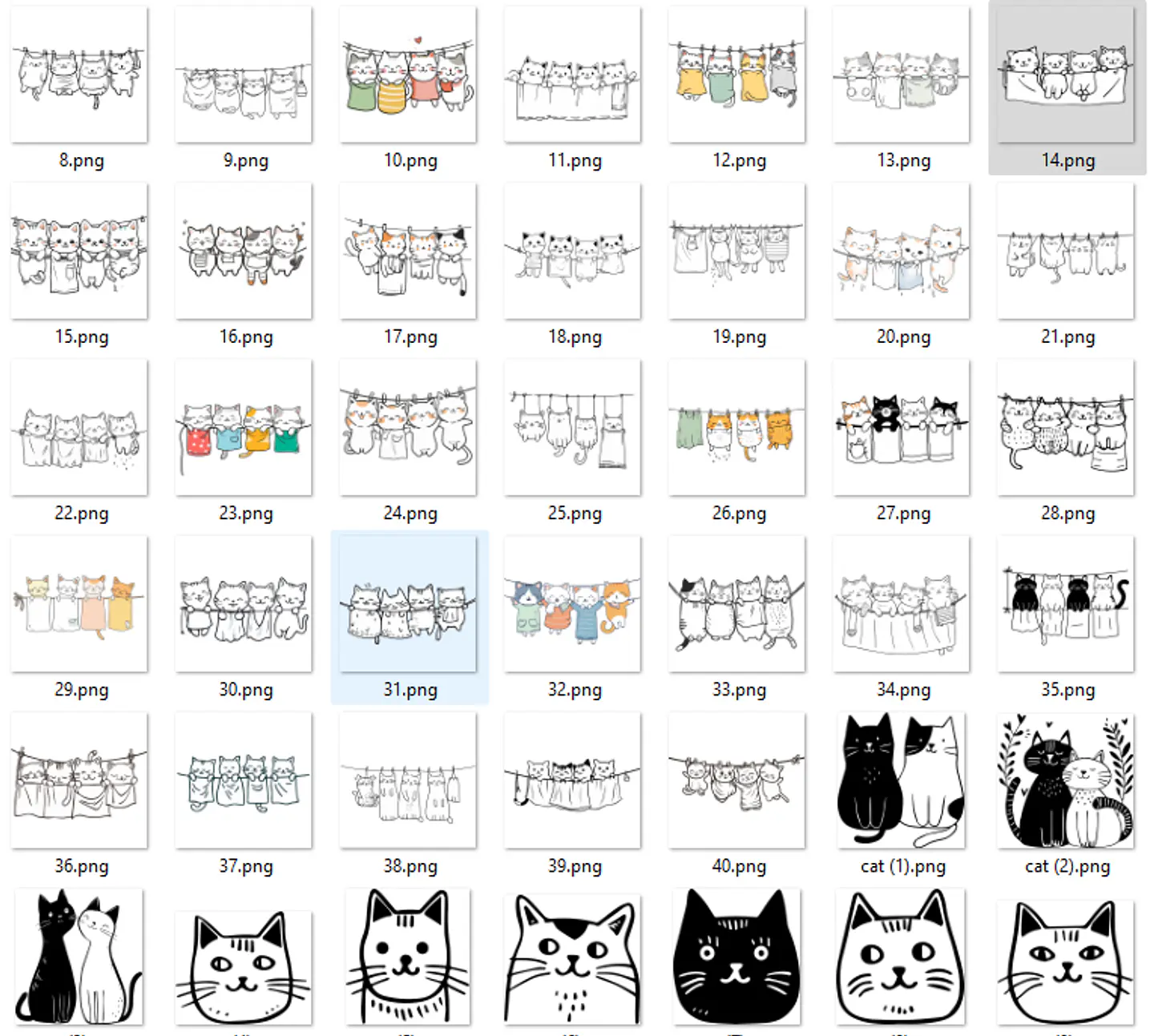 Kit Digital Gatinhos em Png 5