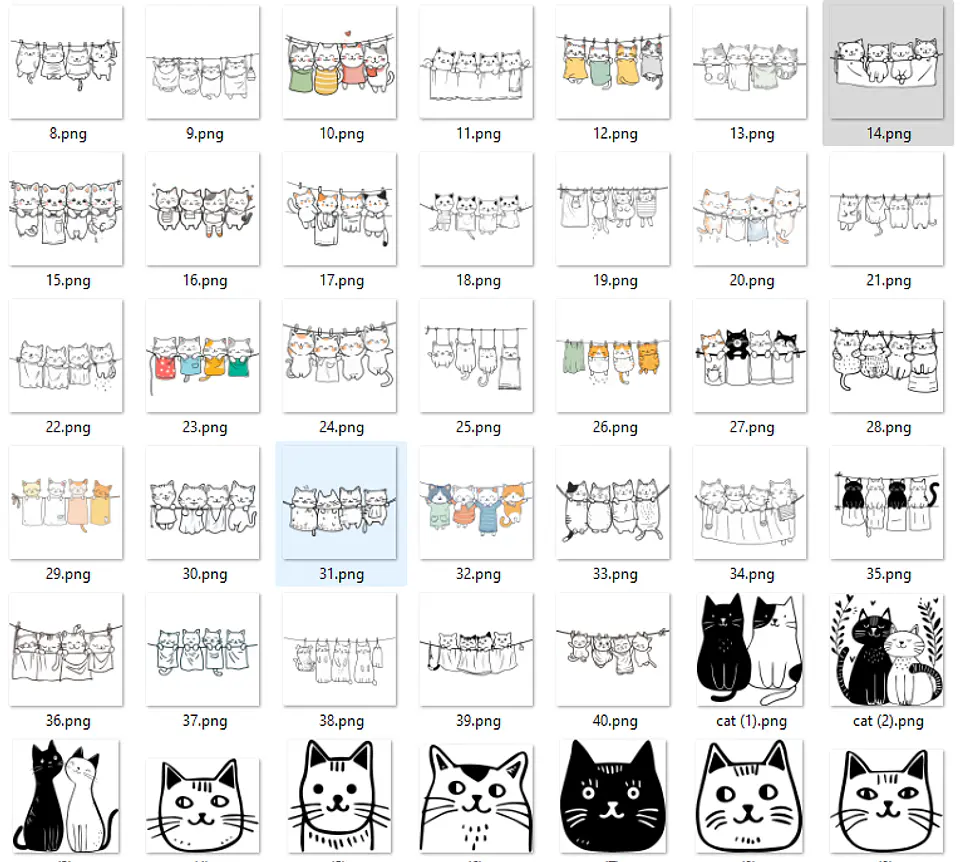 Kit Digital Gatinhos em Png 5