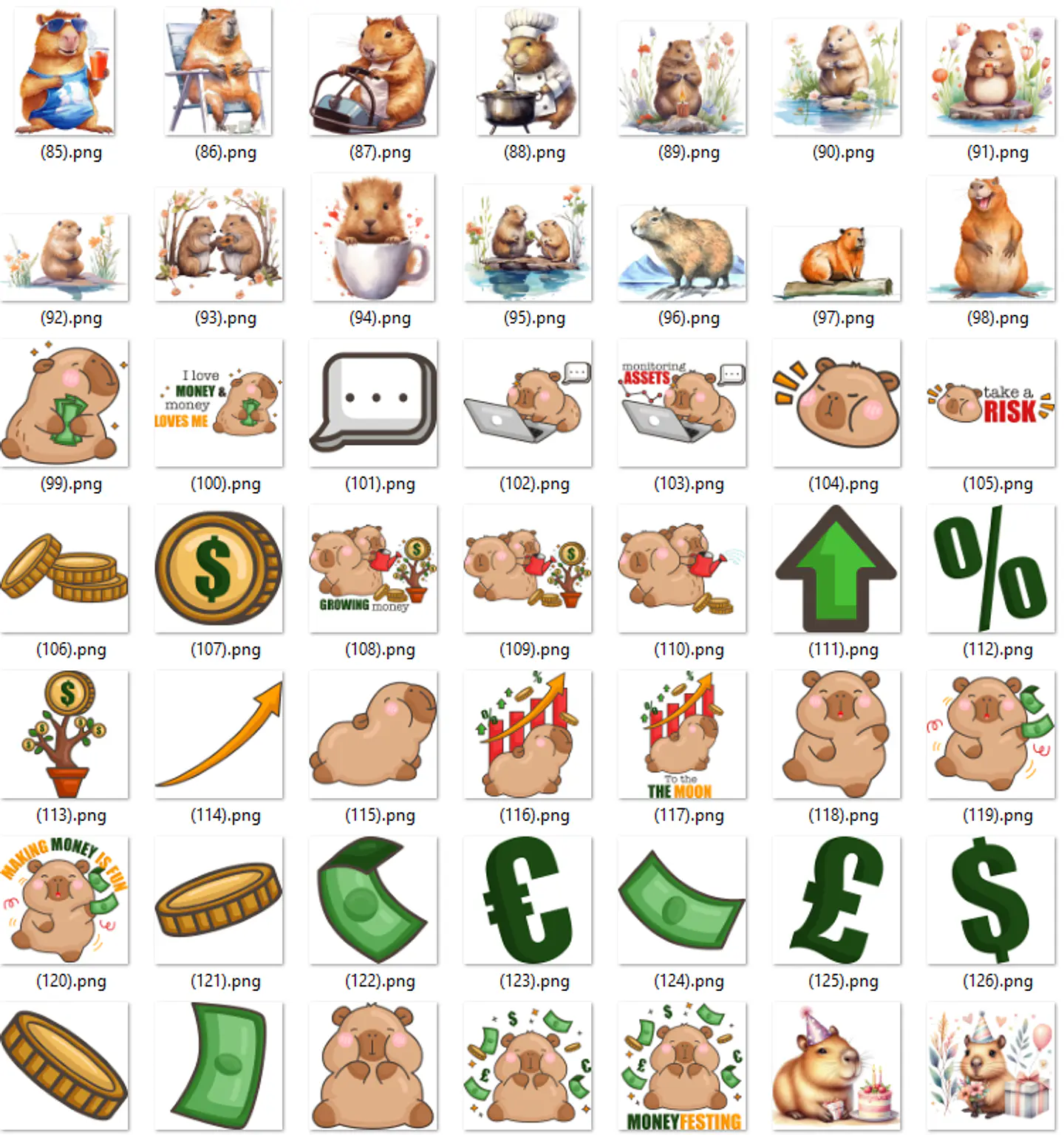 Kit Digital Capivara em Png  7