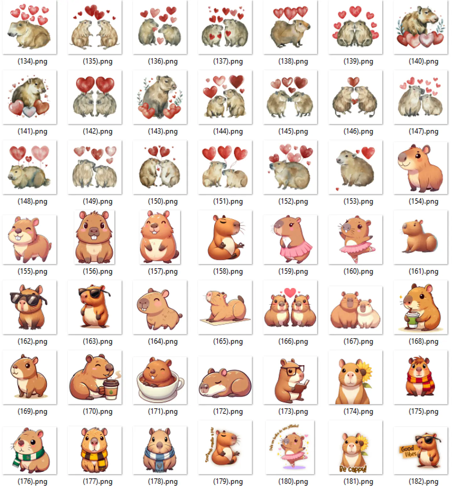 Kit Digital Capivara em Png  8