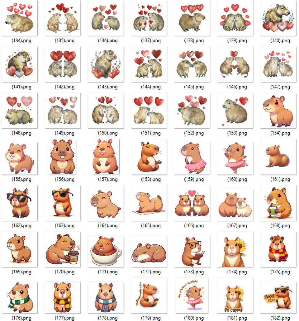 Kit Digital Capivara em Png  8