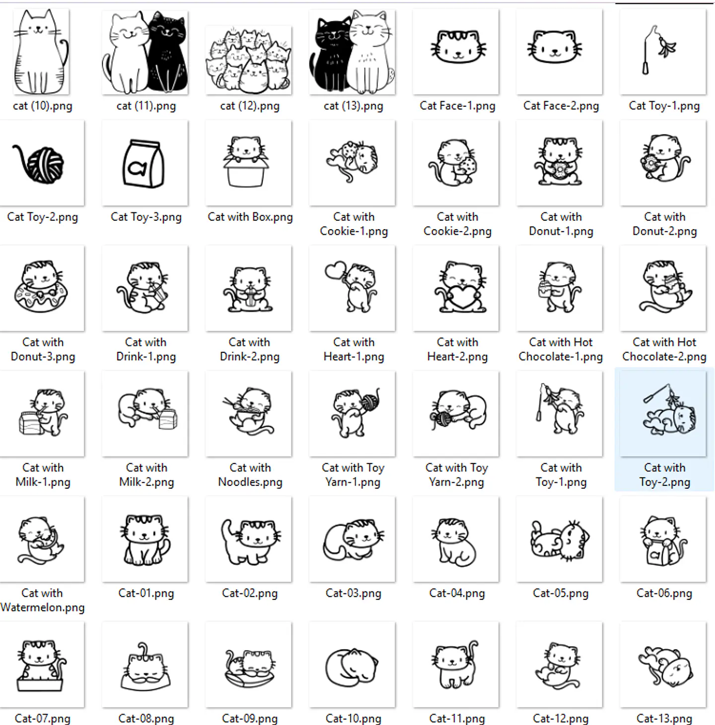 Kit Digital Gatinhos em Png 6