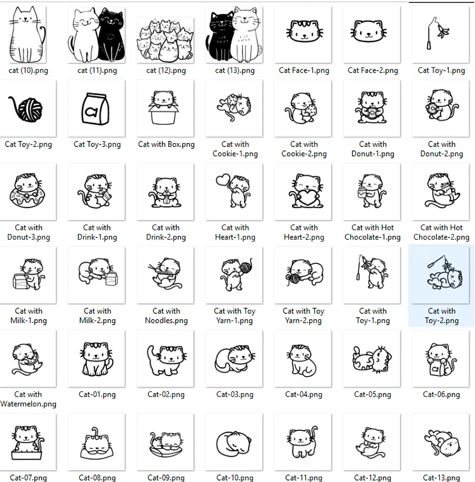 Kit Digital Gatinhos em Png 6