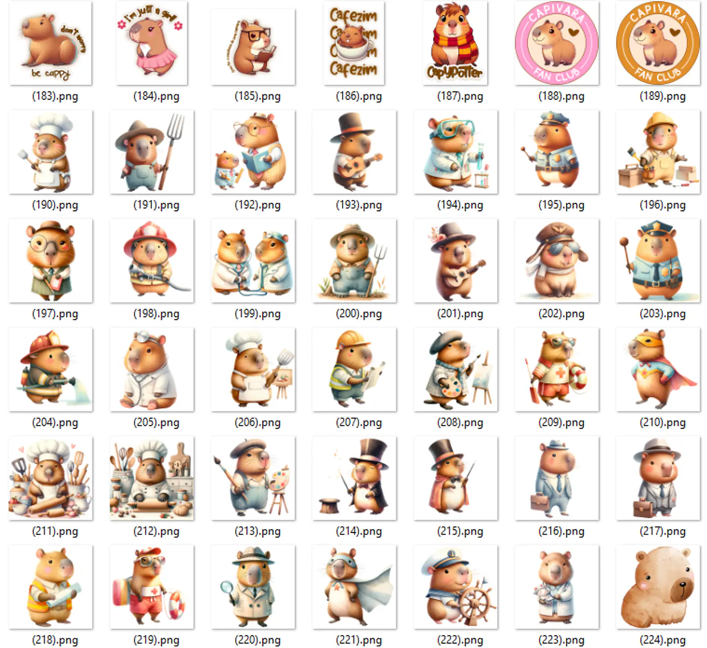 Kit Digital Capivara em Png  9