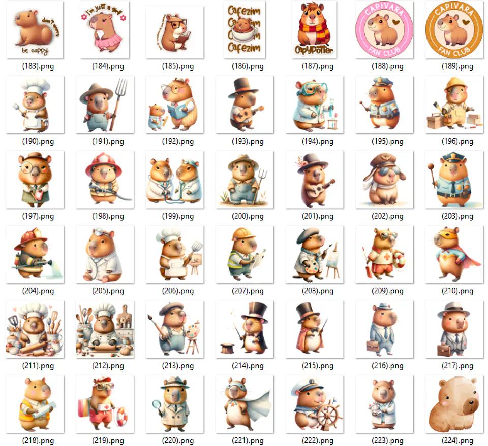 Kit Digital Capivara em Png  9