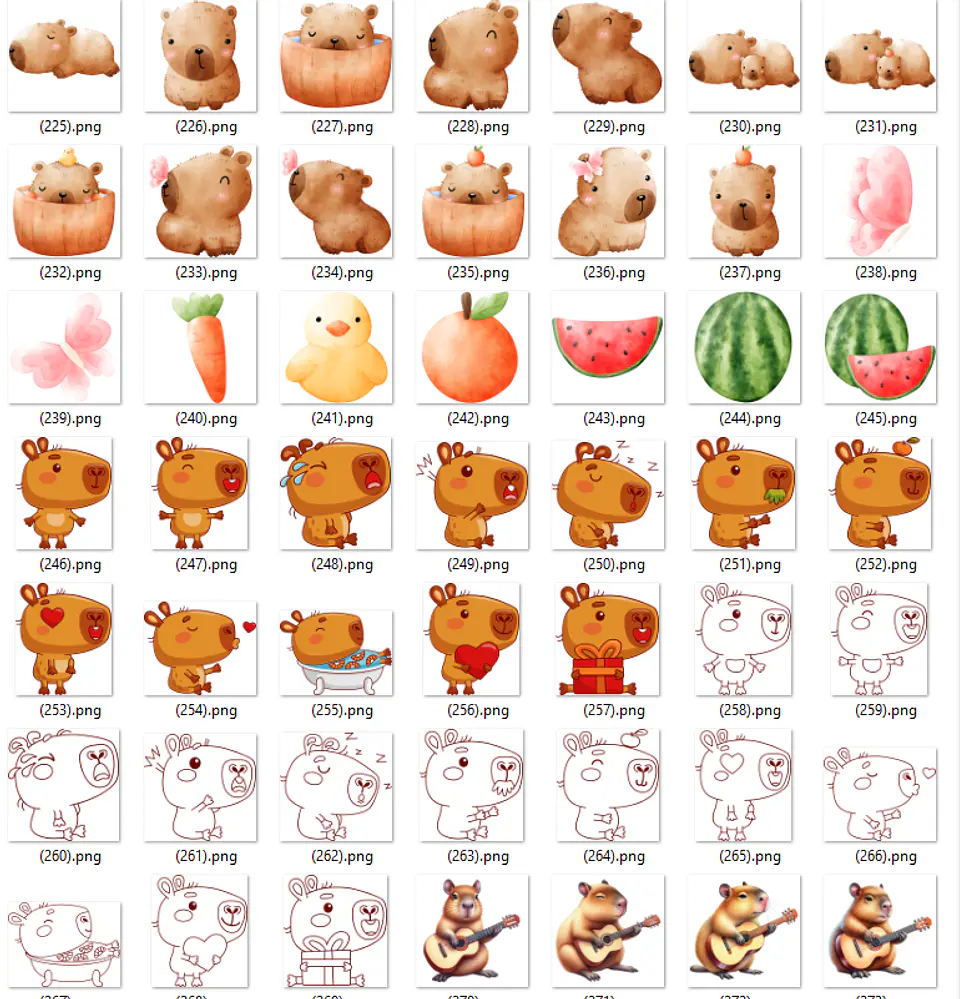 Kit Digital Capivara em Png  10