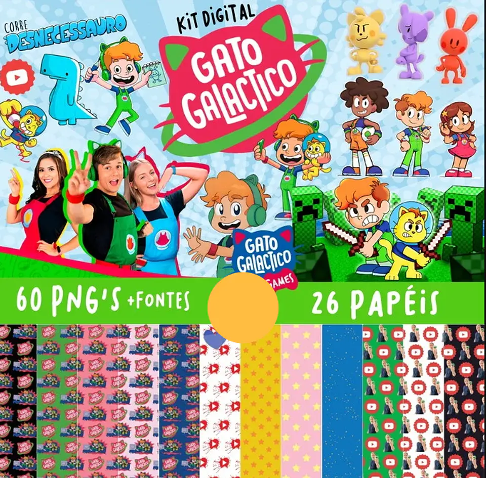 Kit Digital Gato Galatico em Png  1