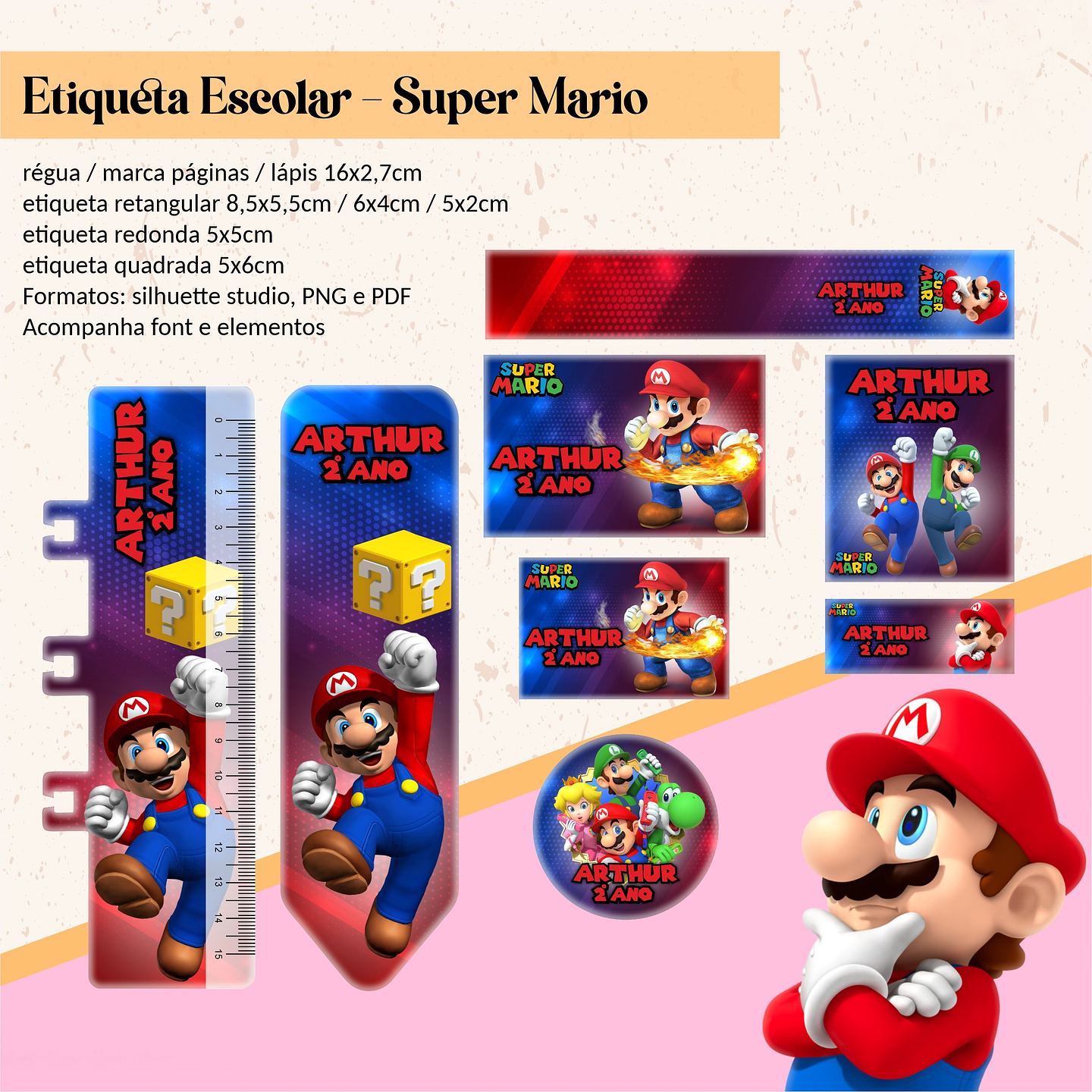 Arquivos prontos Etiquetas Escolares volta as aulas em Png 10