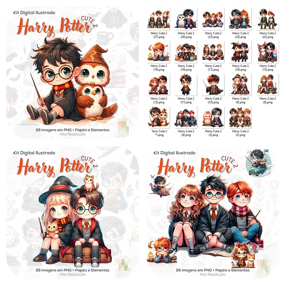 Kit Digital Harry Potter em Png  1