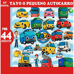 Kit Digital Tayo o Pequeno Auto Carro em Png 