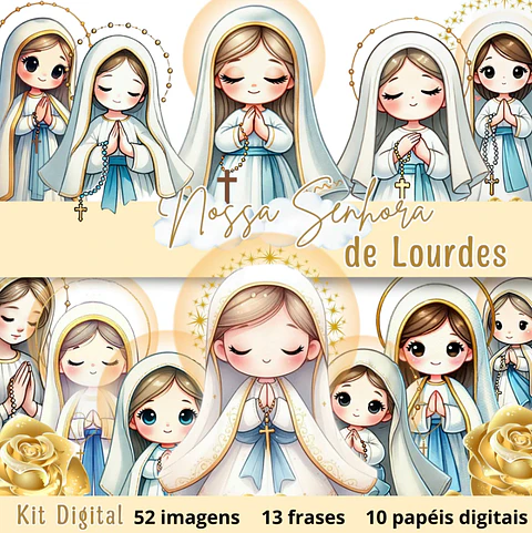 Kit Digital Nossa Senhora de Lurdes em Png  