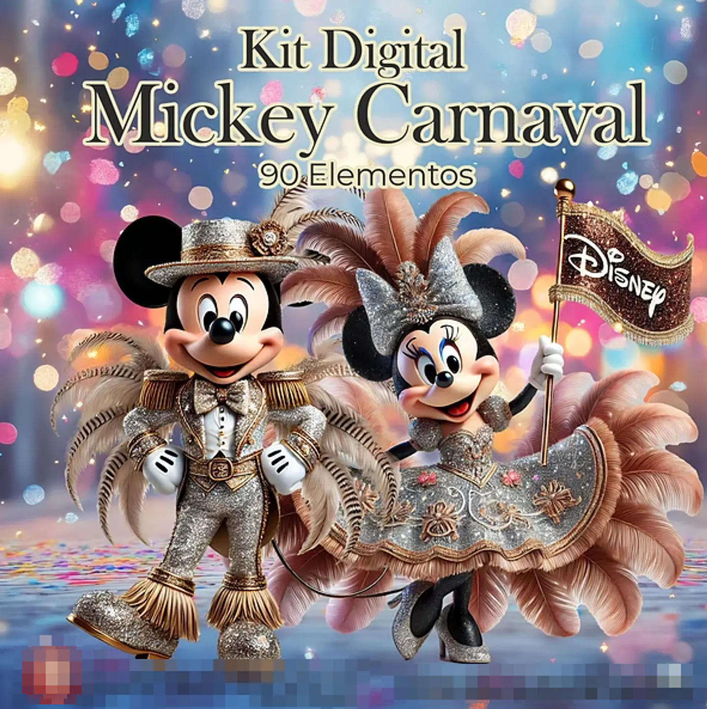 Kit Digital Mickey Carnaval em Png 1