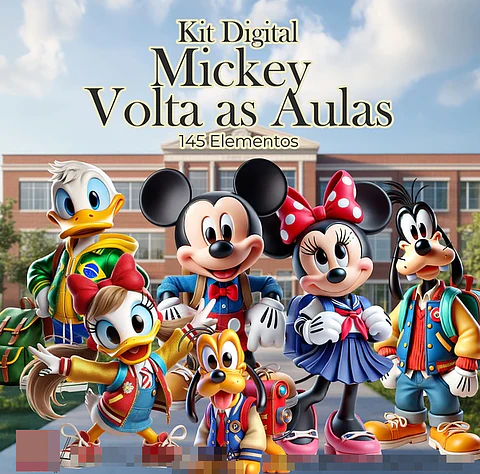 Kit Digital Mickey Volta as Aulas em Png
