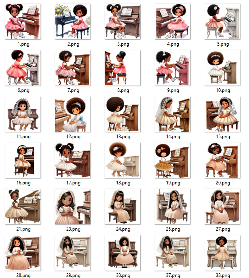 Kit Digital Organista Infantil Meninas em Png  6