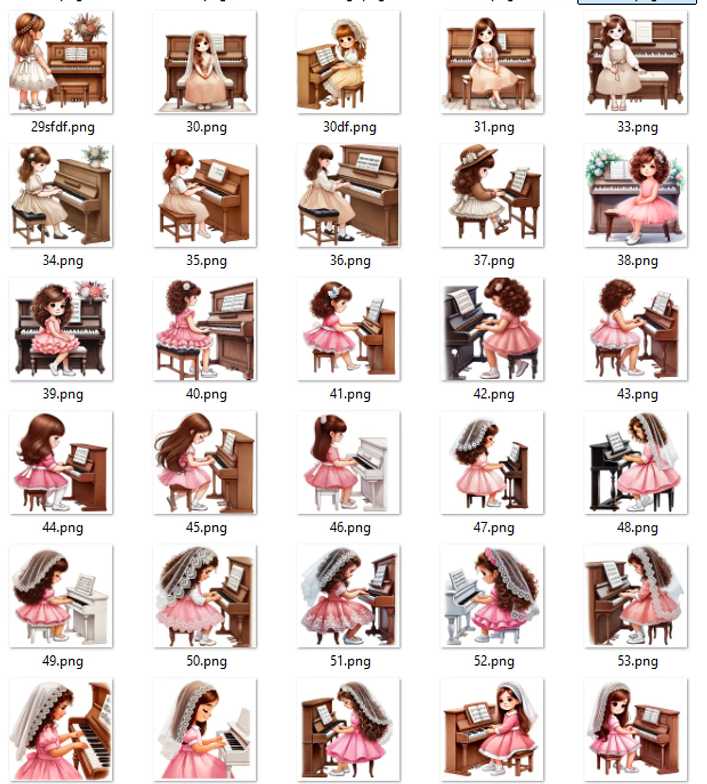 Kit Digital Organista Infantil Meninas em Png  9