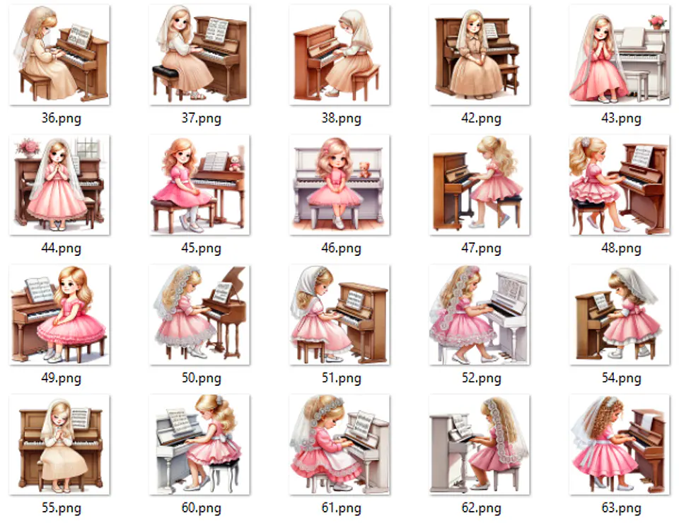 Kit Digital Organista Infantil Meninas em Png  12