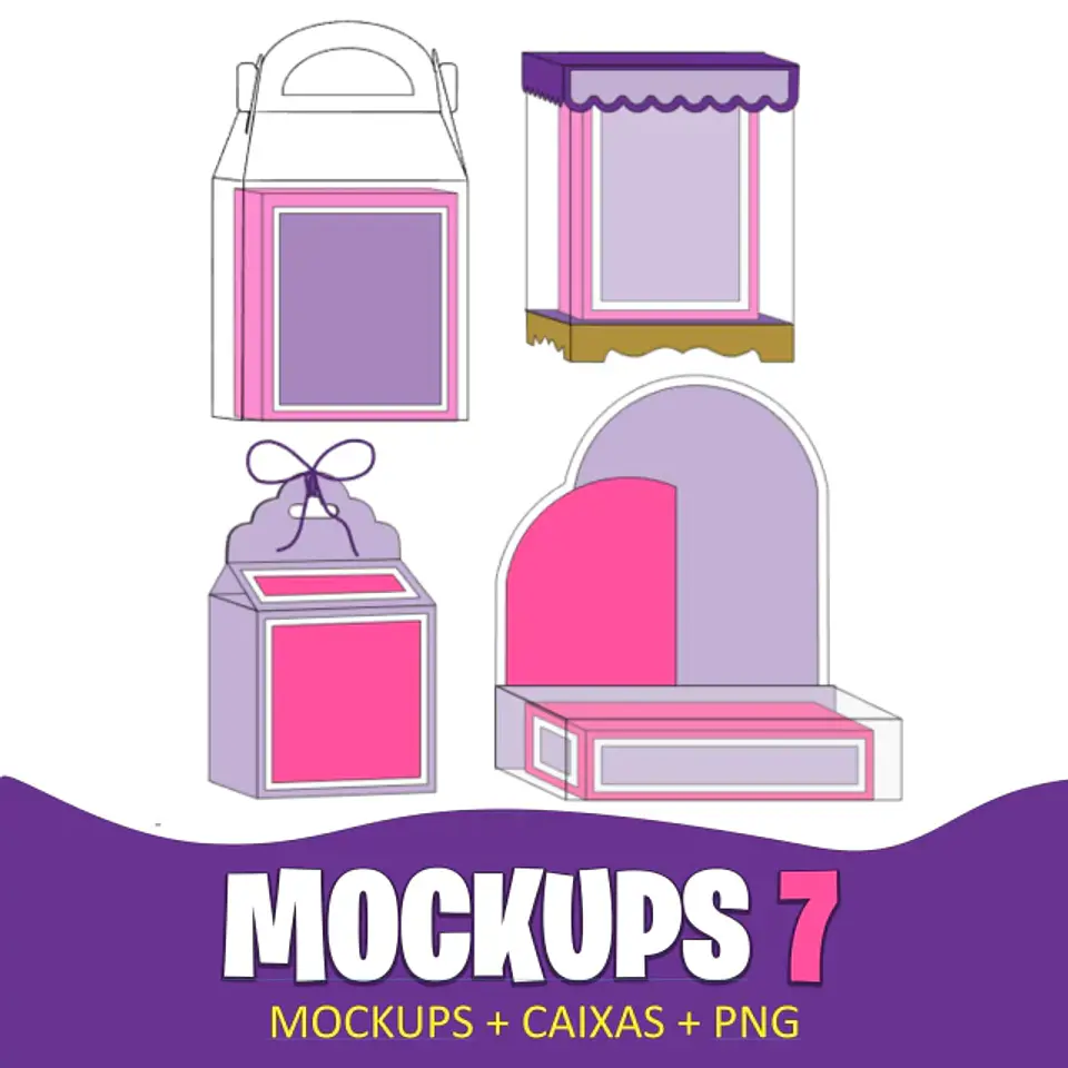Arquivos Mockups Caixinhas Personalizados Festa em Png 2