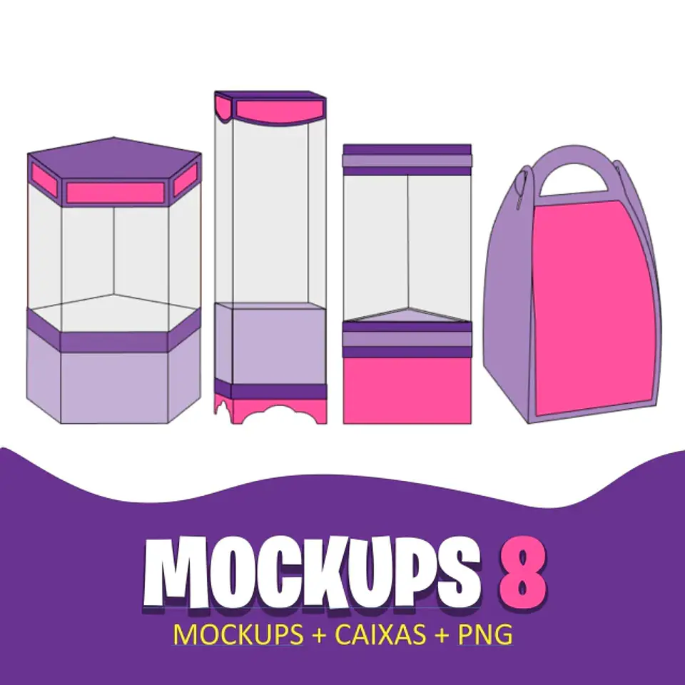 Arquivos Mockups Caixinhas Personalizados Festa em Png 3