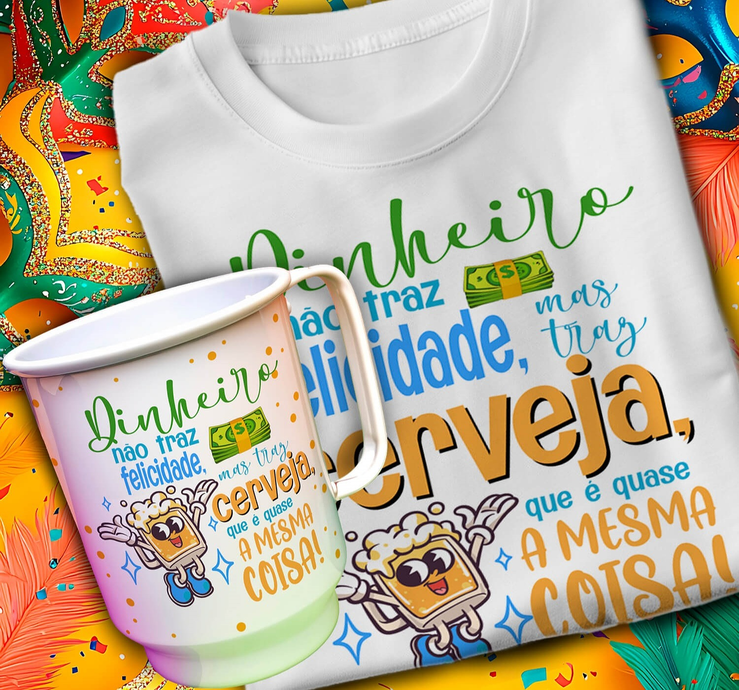 24 Artes para Caneca e Camisa Carnaval Arquivo em Editável 1
