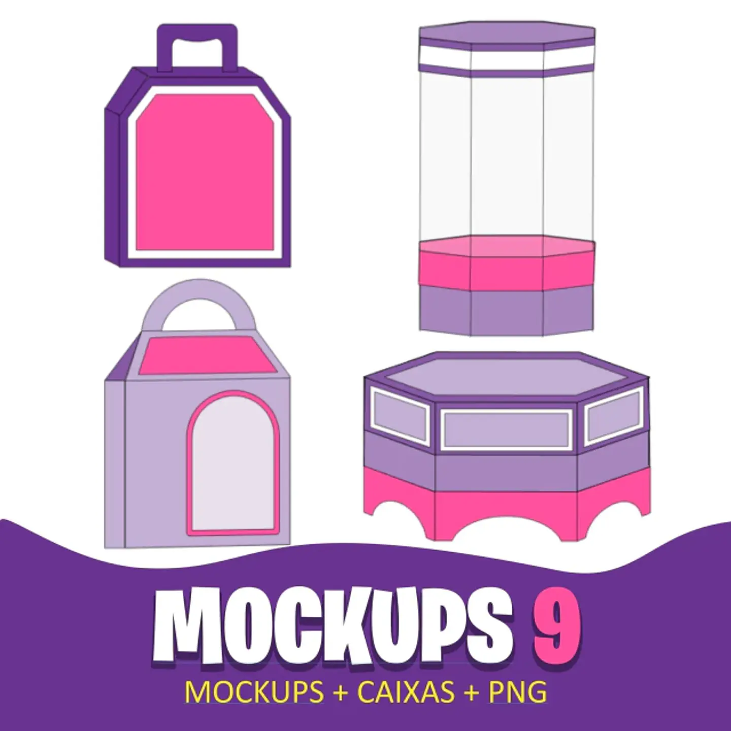 Arquivos Mockups Caixinhas Personalizados Festa em Png 4