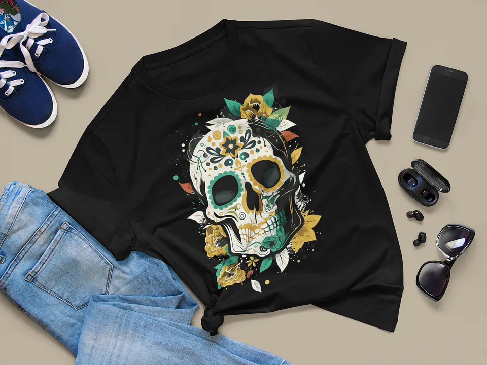 5 Artes para Camisa Caveira Arquivo Editável  1