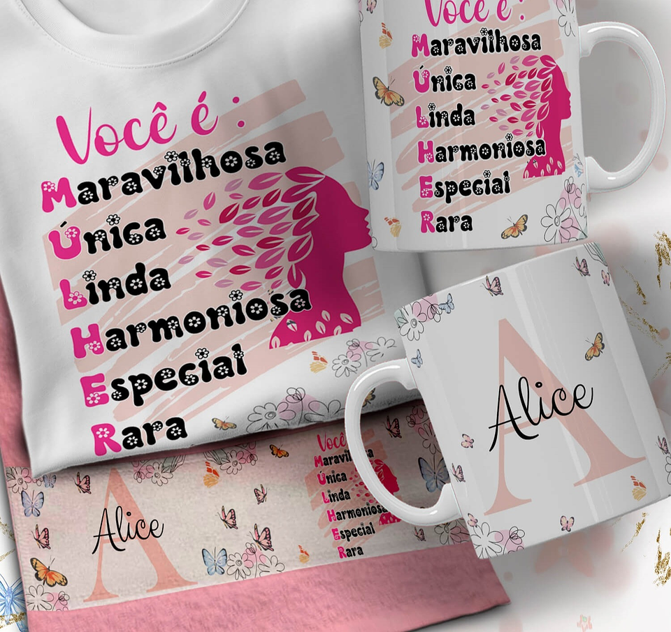 66 Artes para Caneca Camisa e Toalhinha Dia das Mulheres Arquivo em Editável  3