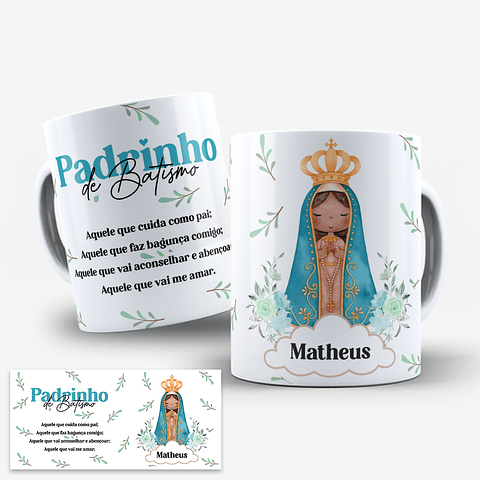 4 Artes para Caneca Dindos Padrinhos Dindas Madrinhas Nossa Senhora Aparecida Arquivo Editável
