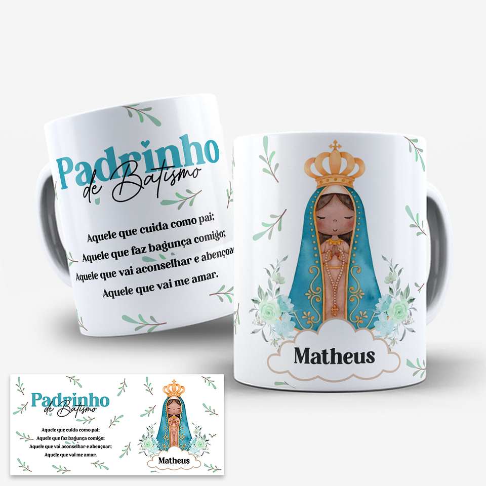 4 Artes para Caneca Dindos Padrinhos Dindas Madrinhas Nossa Senhora Aparecida Arquivo Editável 1