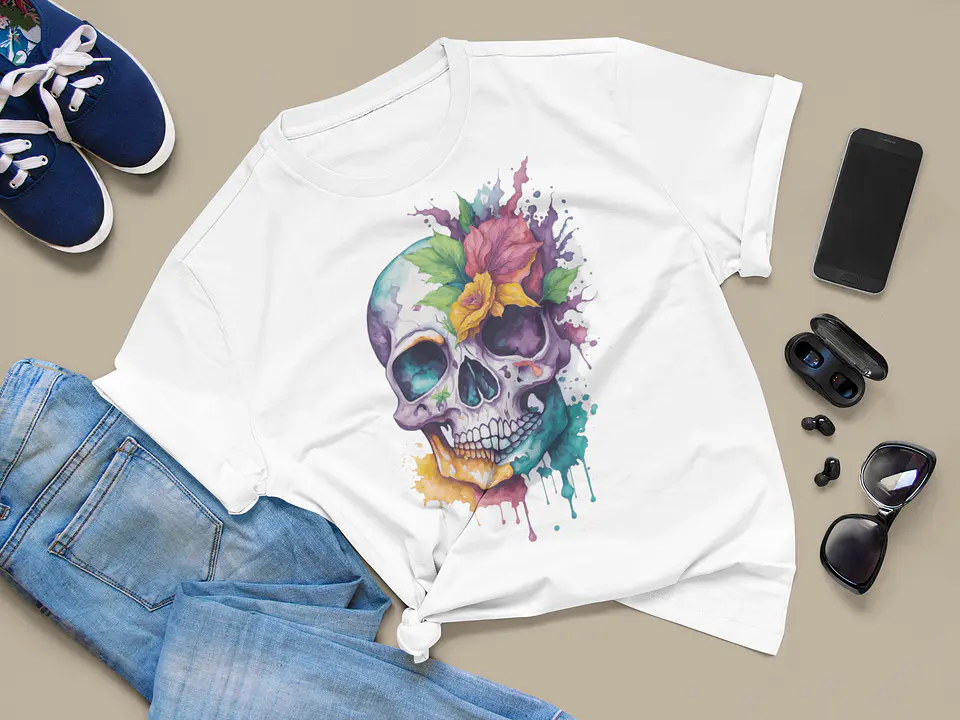 5 Artes para Camisa Caveira Arquivo Editável  3
