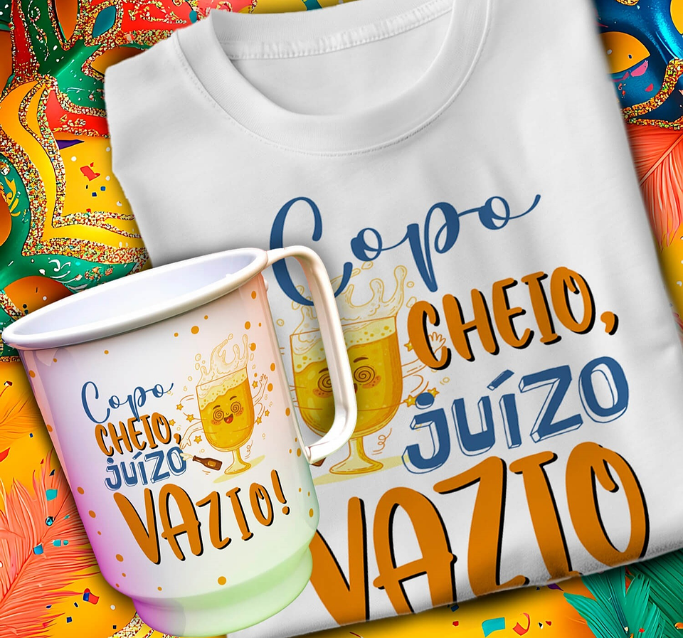 24 Artes para Caneca e Camisa Carnaval Arquivo em Editável 7