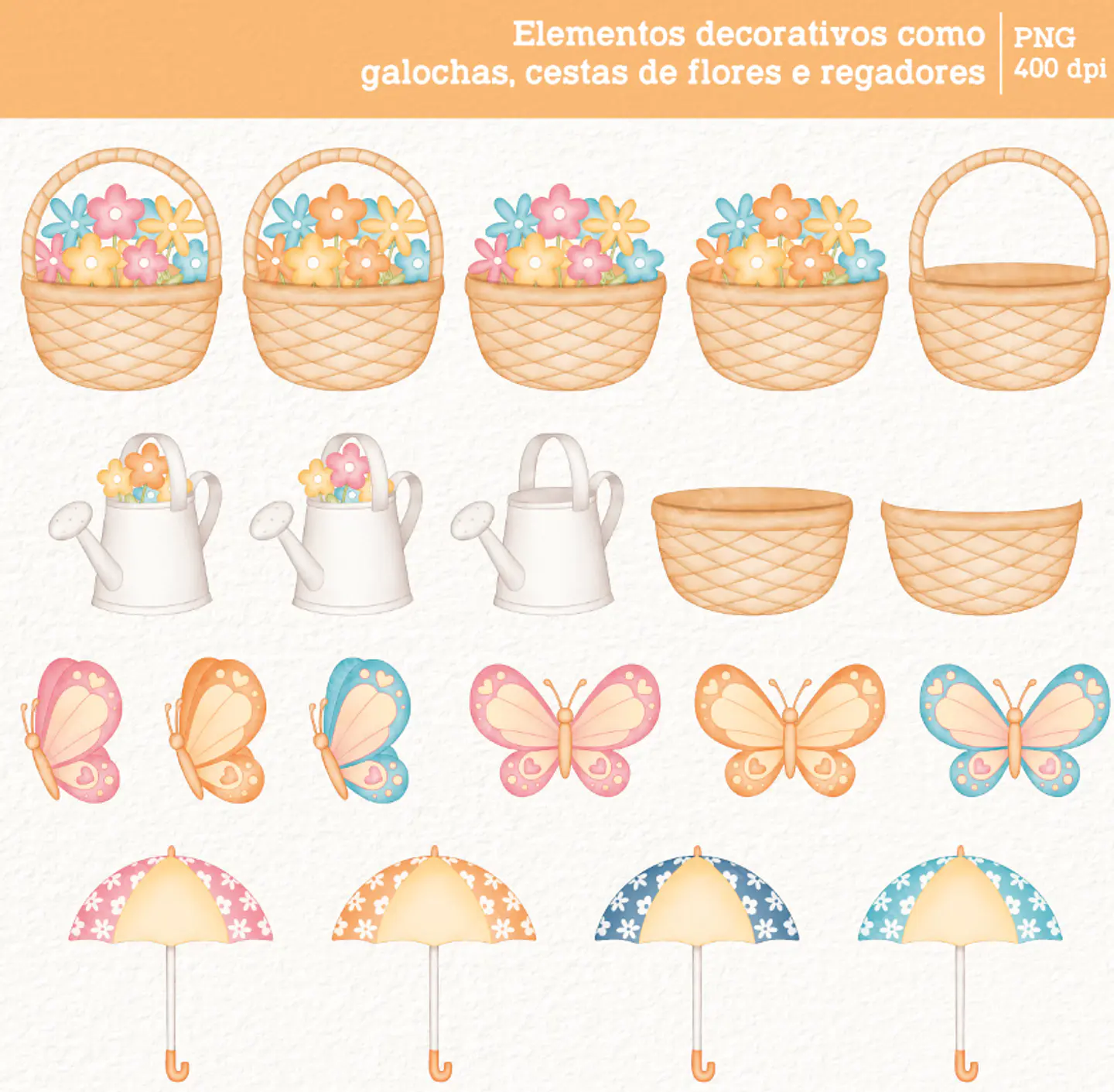 Kit Digital Patinhos em Aquarela Png 6