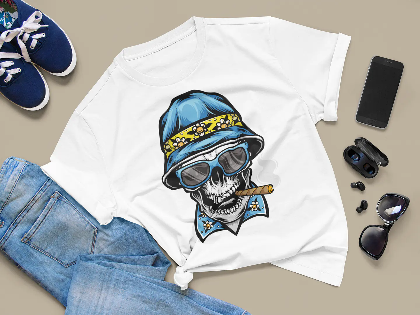 5 Artes para Camisa Caveira Arquivo Editável  5