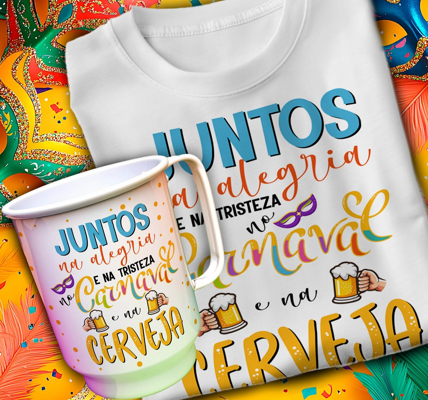 24 Artes para Caneca e Camisa Carnaval Arquivo em Editável 8