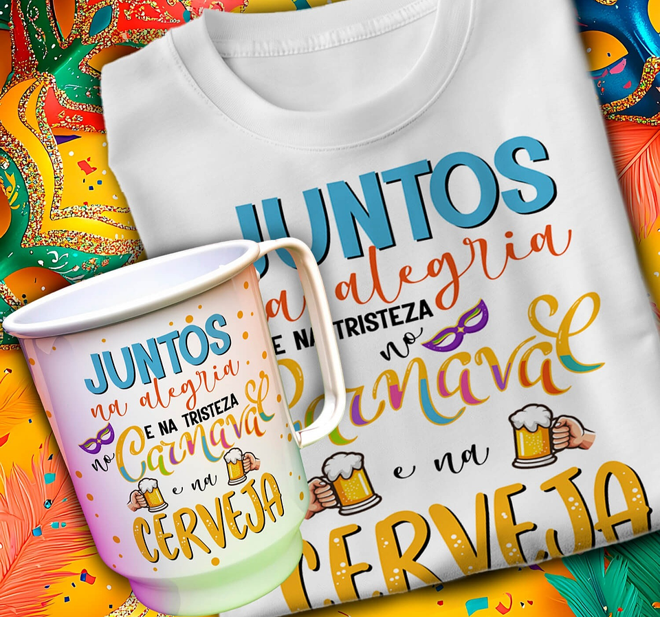 24 Artes para Caneca e Camisa Carnaval Arquivo em Editável 8