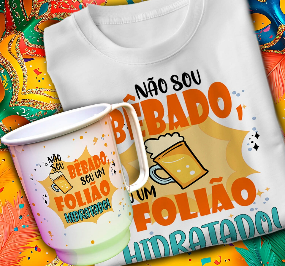 24 Artes para Caneca e Camisa Carnaval Arquivo em Editável 9