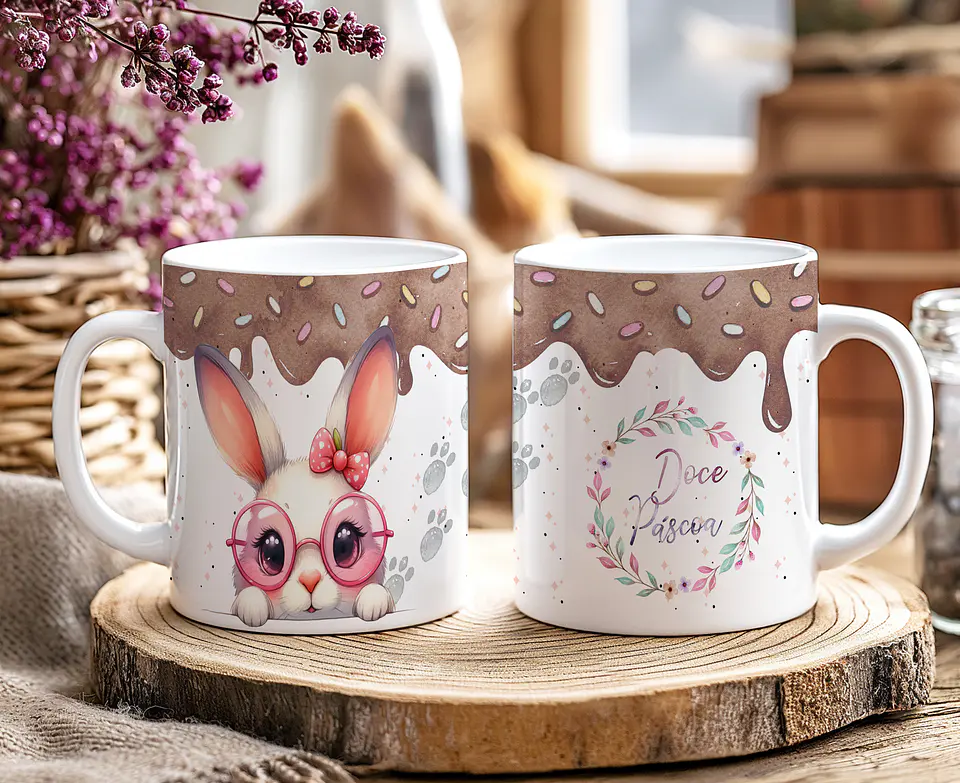 10 Artes para Caneca Doce Páscoa Arquivo Editável 1