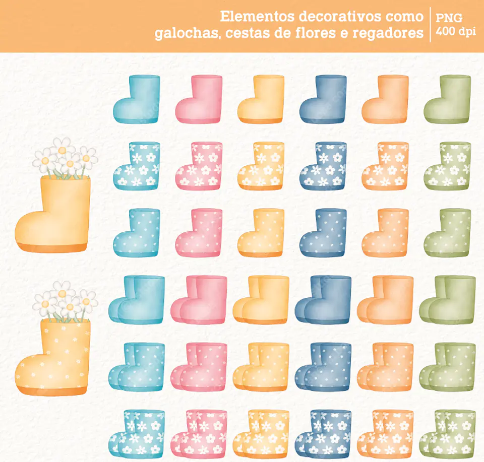 Kit Digital Patinhos em Aquarela Png 8