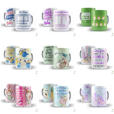 29 Artes para Caneca Amigo Secreto Arquivo Editável 