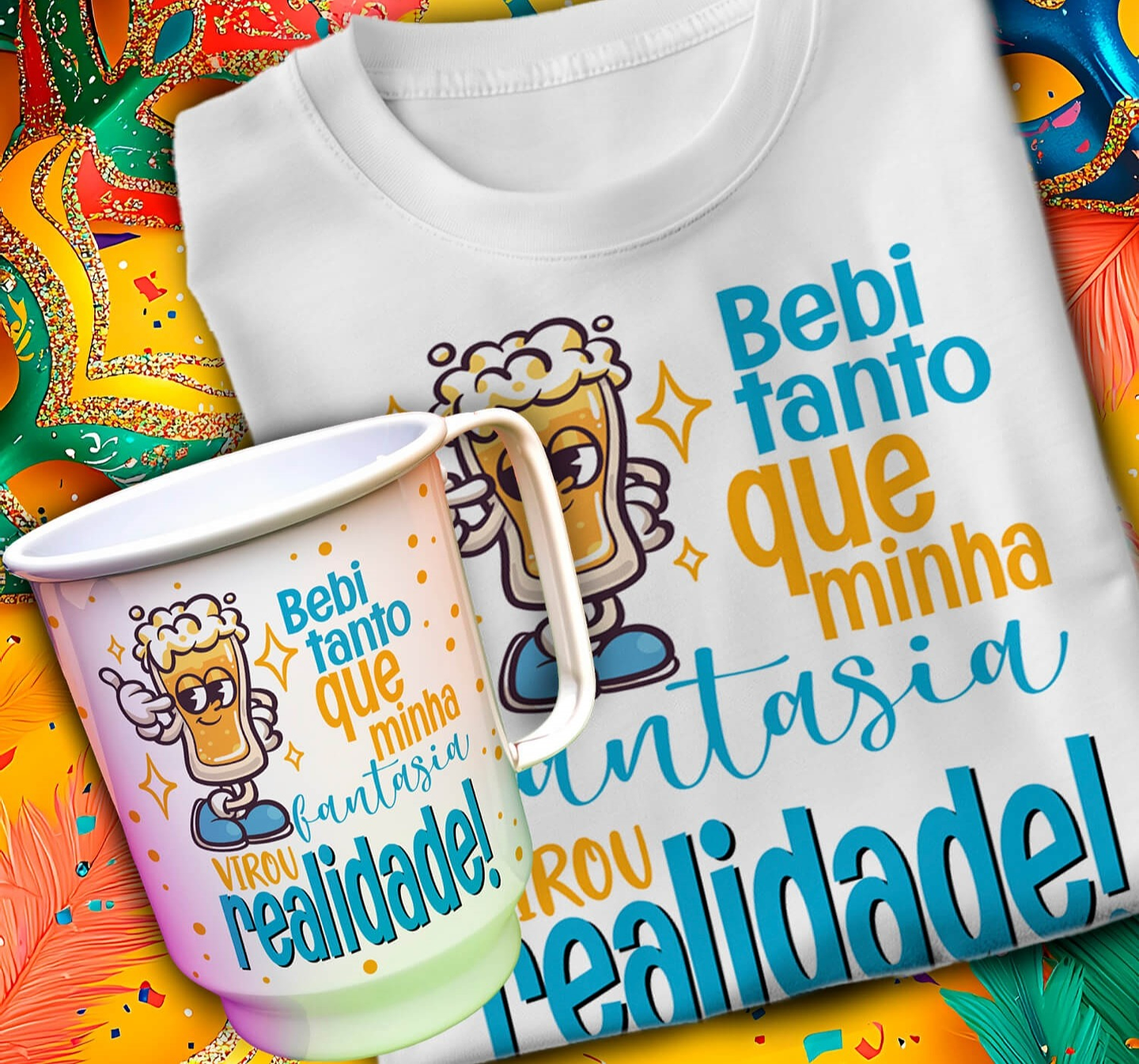 24 Artes para Caneca e Camisa Carnaval Arquivo em Editável 10