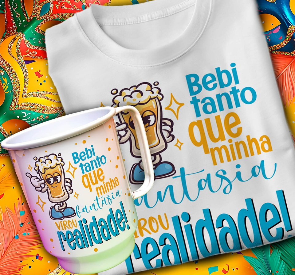 24 Artes para Caneca e Camisa Carnaval Arquivo em Editável 10