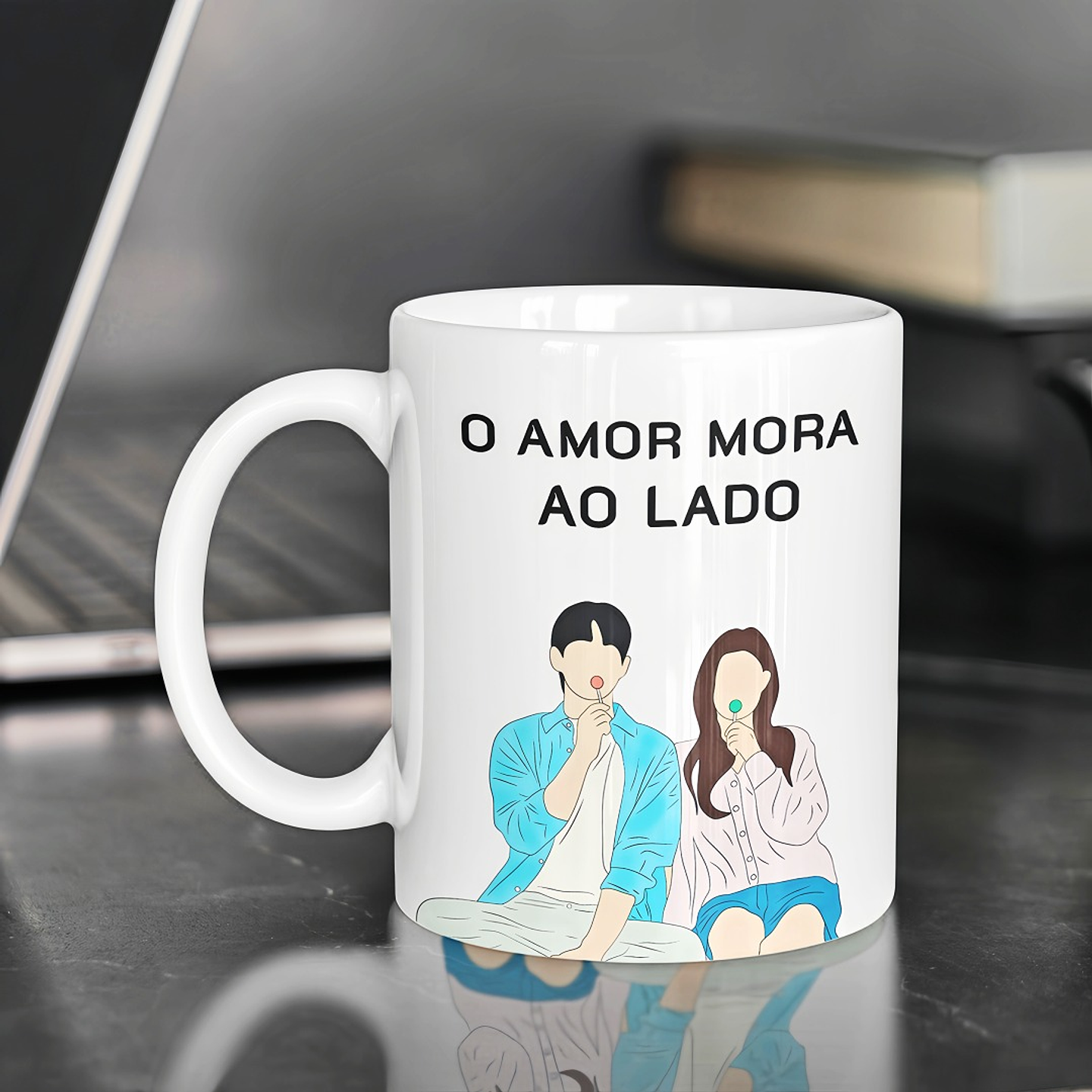 Artes Caneca Dorama O amor mora ao lado Arquivo em Jpg  1