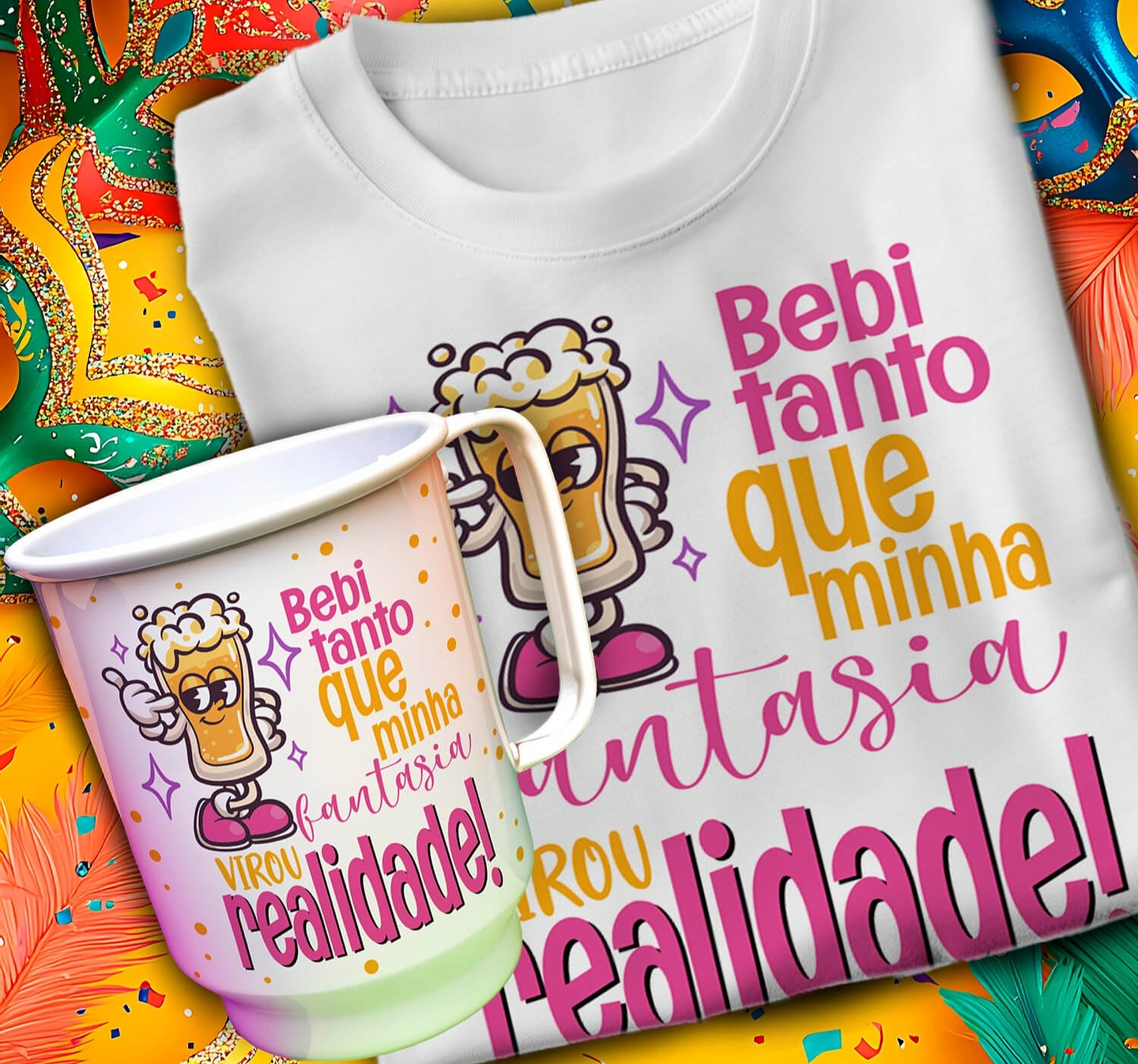 24 Artes para Caneca e Camisa Carnaval Arquivo em Editável 11