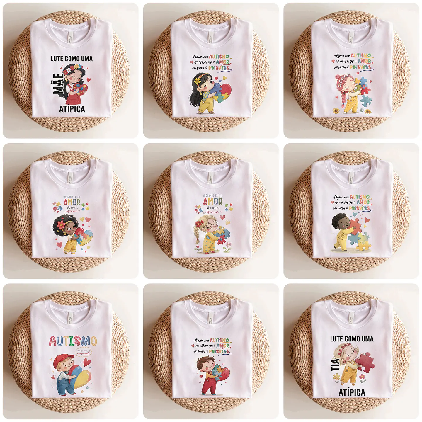 20 Artes para Caneca e Camisa Autismo As peças se encaixam Arquivo Editável  2