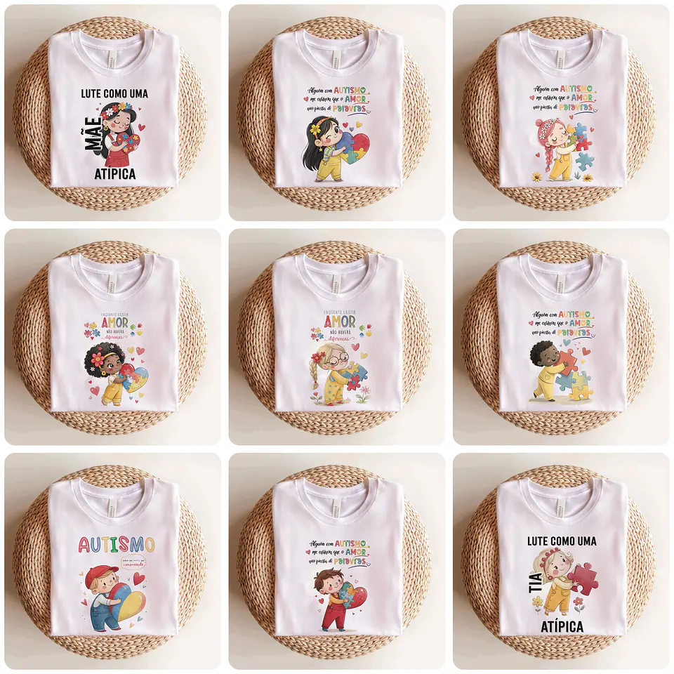 20 Artes para Caneca e Camisa Autismo As peças se encaixam Arquivo Editável  2