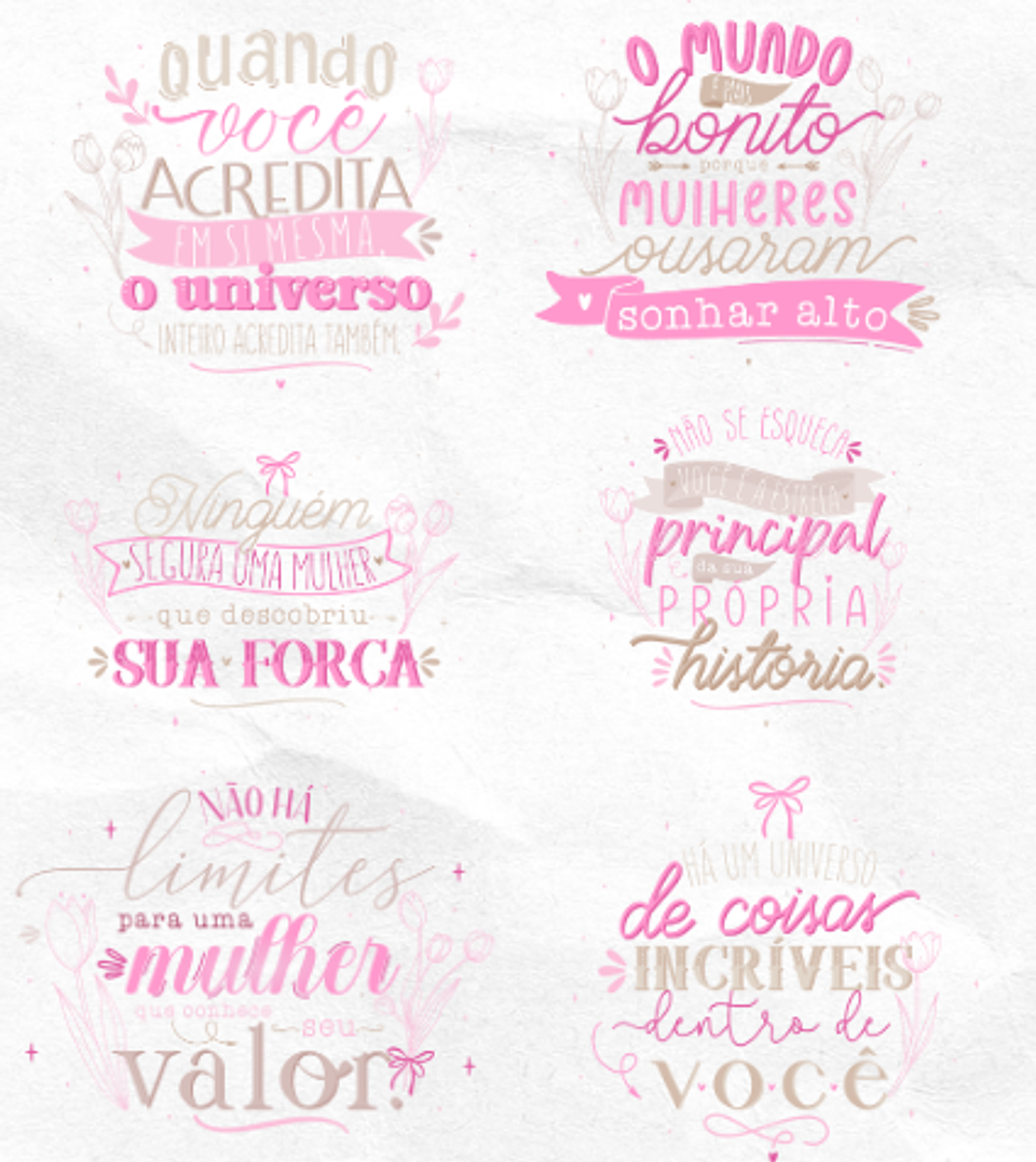 Arquivos Prontos Frases Motivacionais Manifesto Feminino, Junto e Misturado,Baralho do Autocuidado Arquivo editável 5
